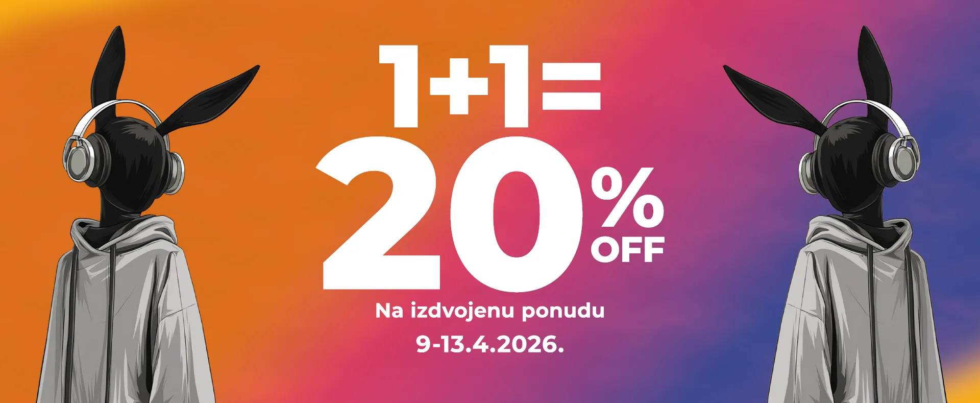 Special offer 1+1=20%