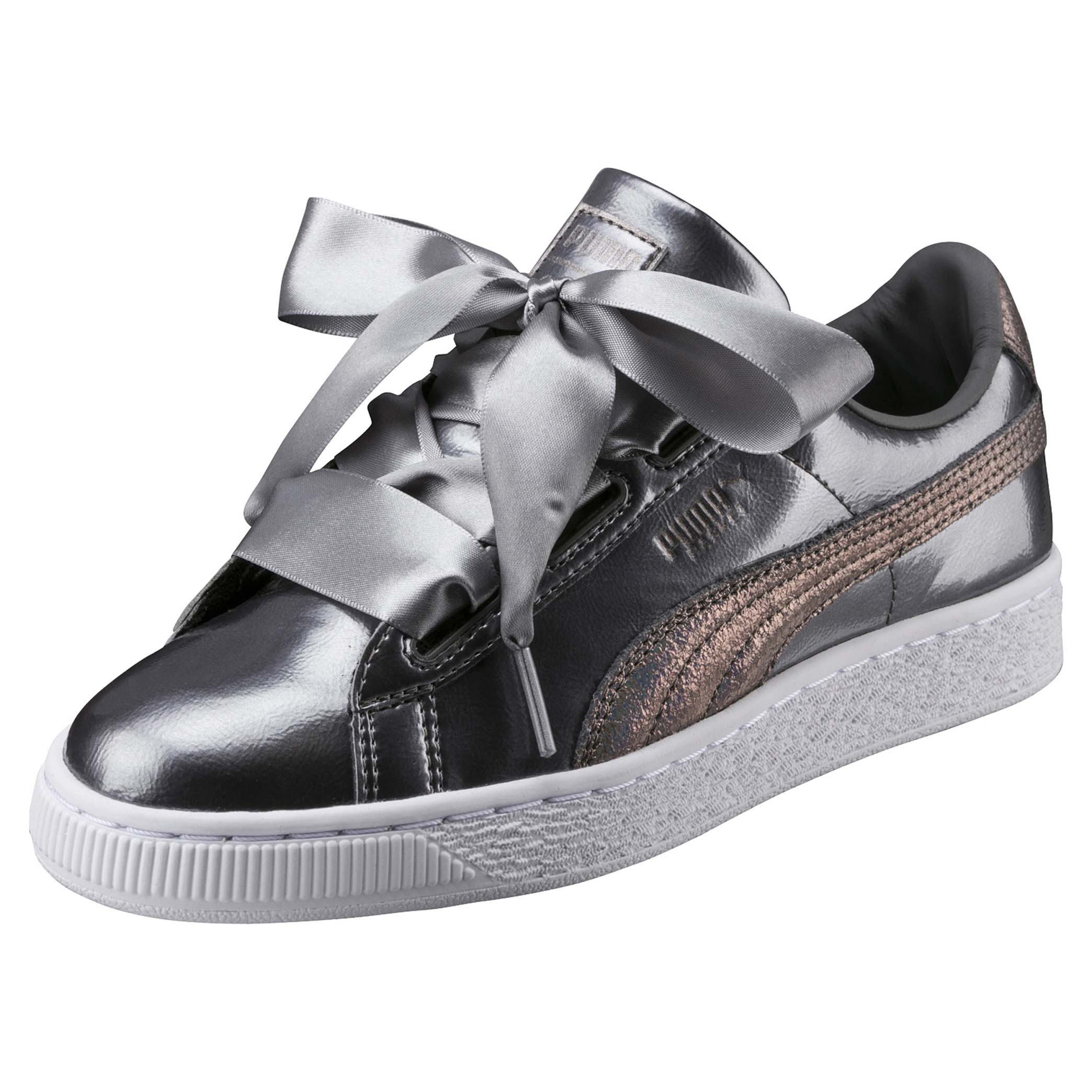 Puma basket shop heart bambino argento