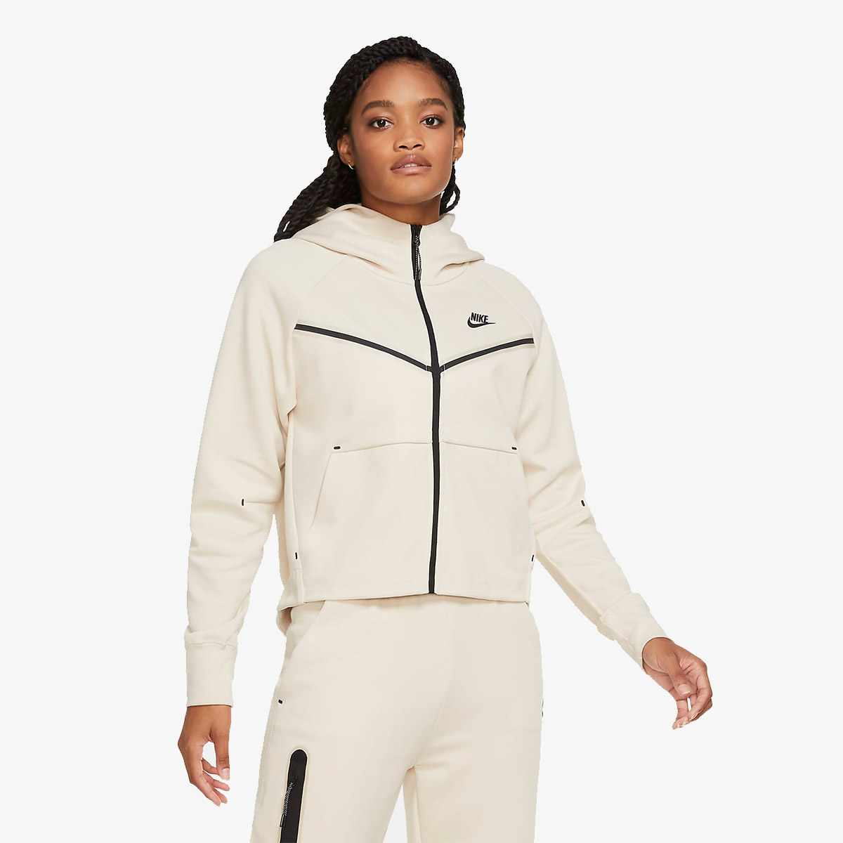 nike dukserica w nsw tch flc wr hoodie fz