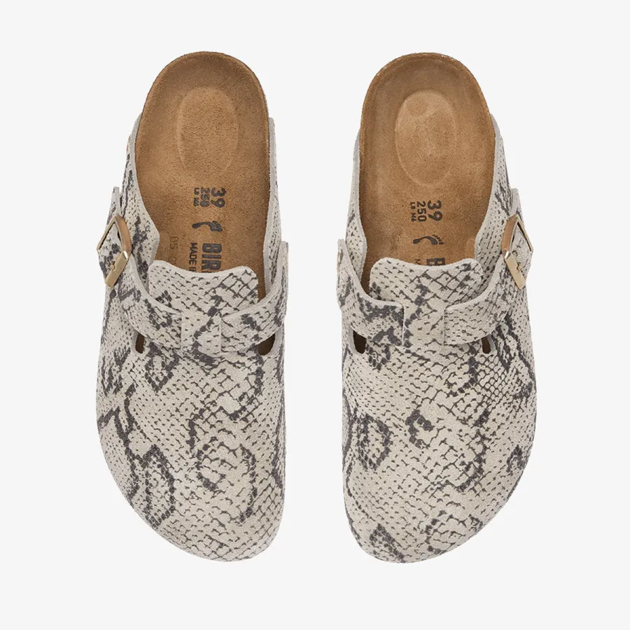 Birkenstock Papuče Boston Print LEVE Snake Oyster 