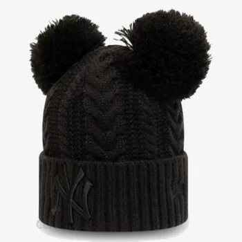 NEW ERA Kapa CHYT DOUBLE POM CUFF KNIT NEYYAN BLK 