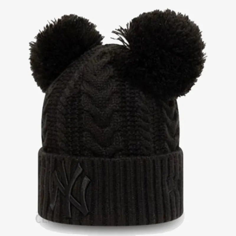 New Era Kapa CHYT DOUBLE POM CUFF KNIT NEYYAN BLK 
