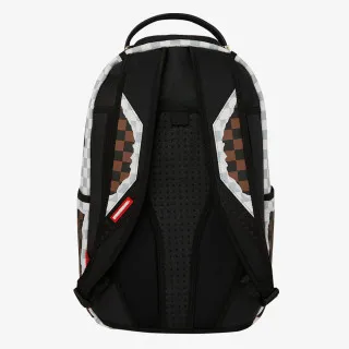 Sprayground Ranac CREAM AND BROWN TEAR CHECK BACKPACK 