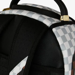 Sprayground Ranac CREAM AND BROWN TEAR CHECK BACKPACK 