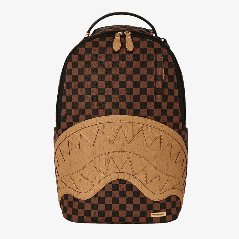 Sprayground Ranac EMBOSSED CHECK BROWN BACKPACK 