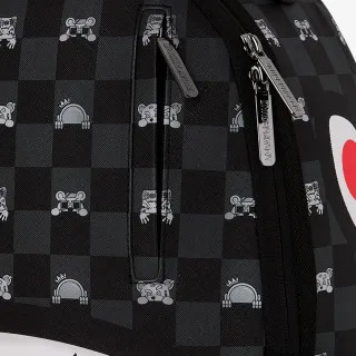 Sprayground Ranac GRAY PEEKING CHARACTER CHECK BACKPACK 