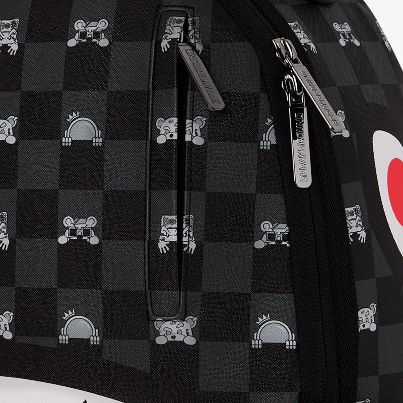 Sprayground Ranac GRAY PEEKING CHARACTER CHECK BACKPACK 