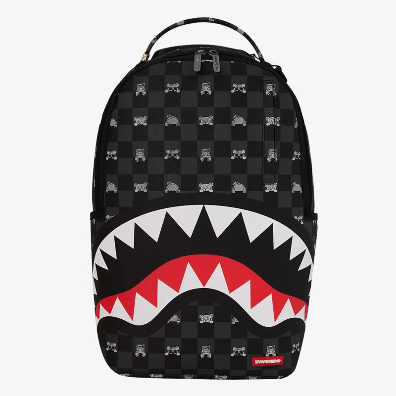 Sprayground Ranac GRAY PEEKING CHARACTER CHECK BACKPACK 
