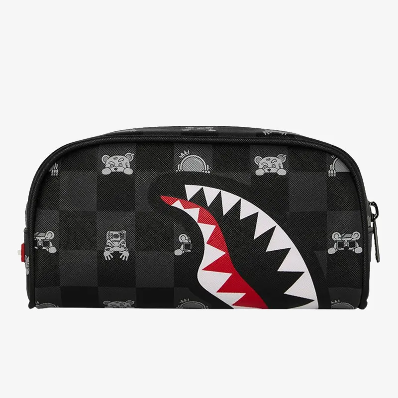 Sprayground Torbica GRAY PEEKING CHARACTER CHECK POUCH 