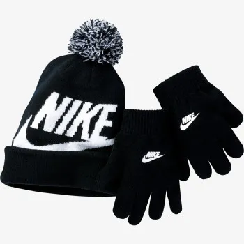 NAN SWOOSH POM BEANIE GLV SET