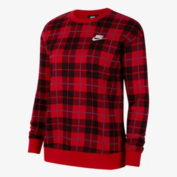 Nike Majica dugih rukava W NSW CREW FLC AOP PLAID 