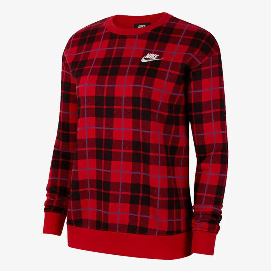 Nike Majica dugih rukava W NSW CREW FLC AOP PLAID 
