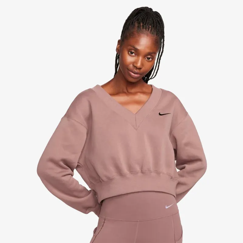 Nike Majica dugih rukava W NSW PHNX FLC CROP VNECK 