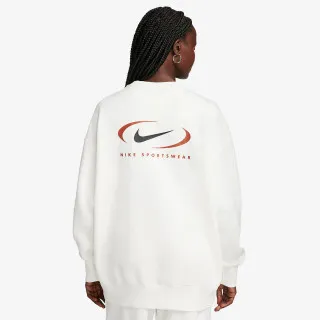 Nike Majica dugih rukava W NSW PHNX FLC OS CREW PRNT SW 