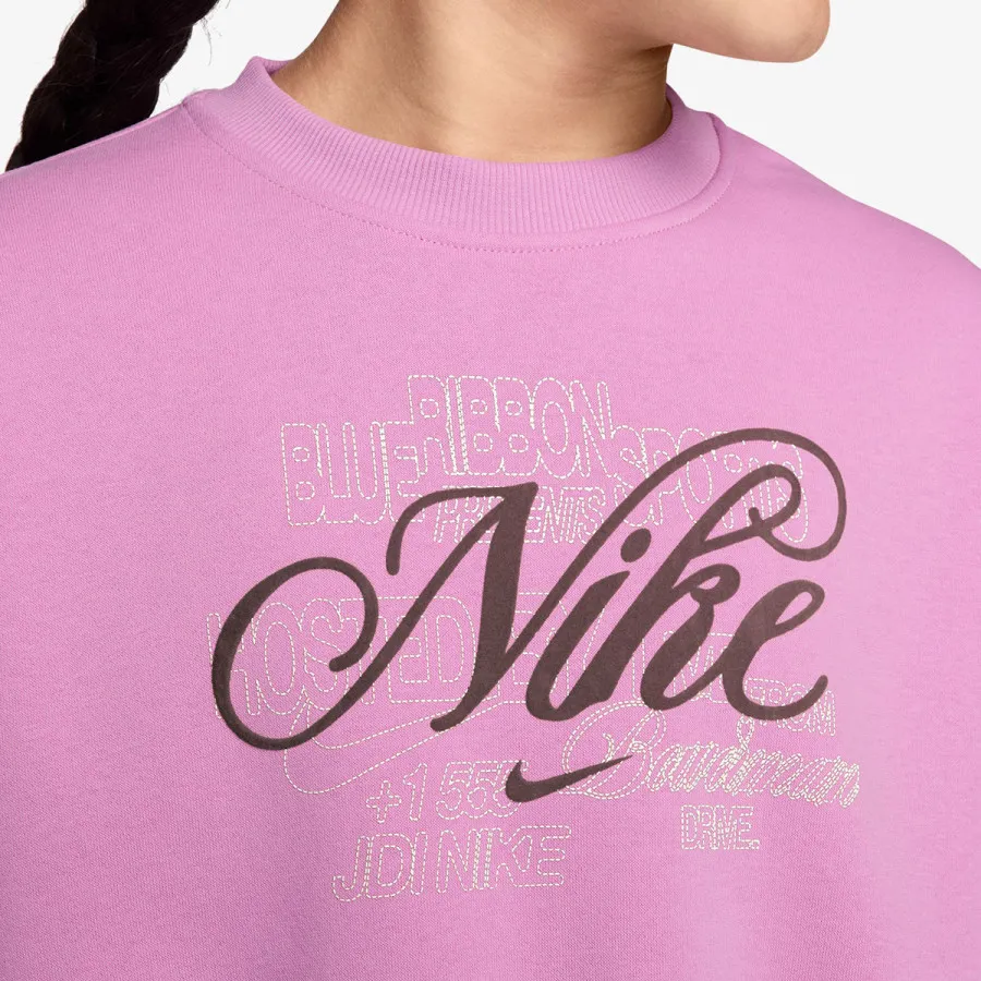 Nike Majica dugih rukava G NSW CLUB FLC BXY CREW GFX 