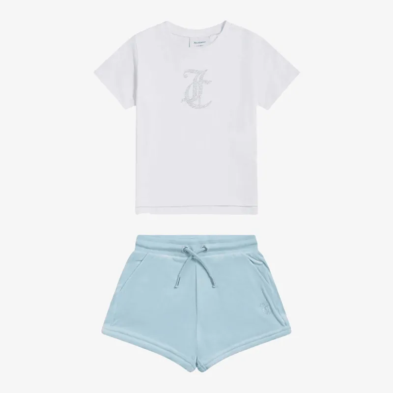 Juicy Couture Trenerka JC Logo Tee & Velour Short Set 