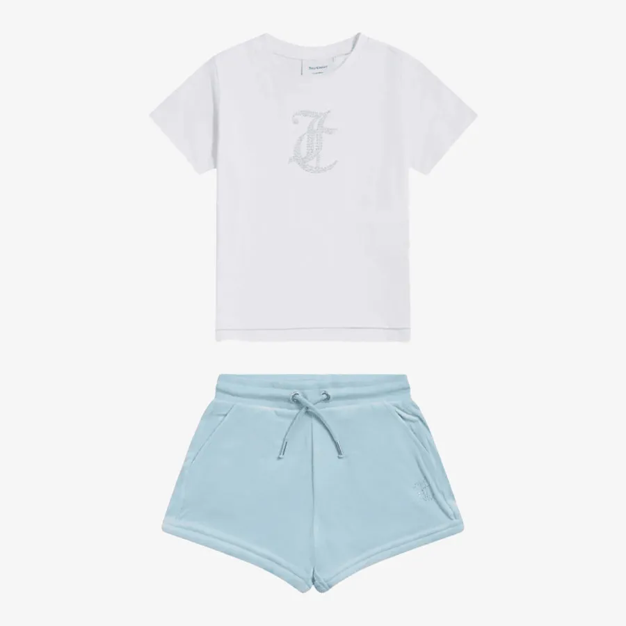 Juicy Couture Trenerka JC Logo Tee & Velour Short Set 