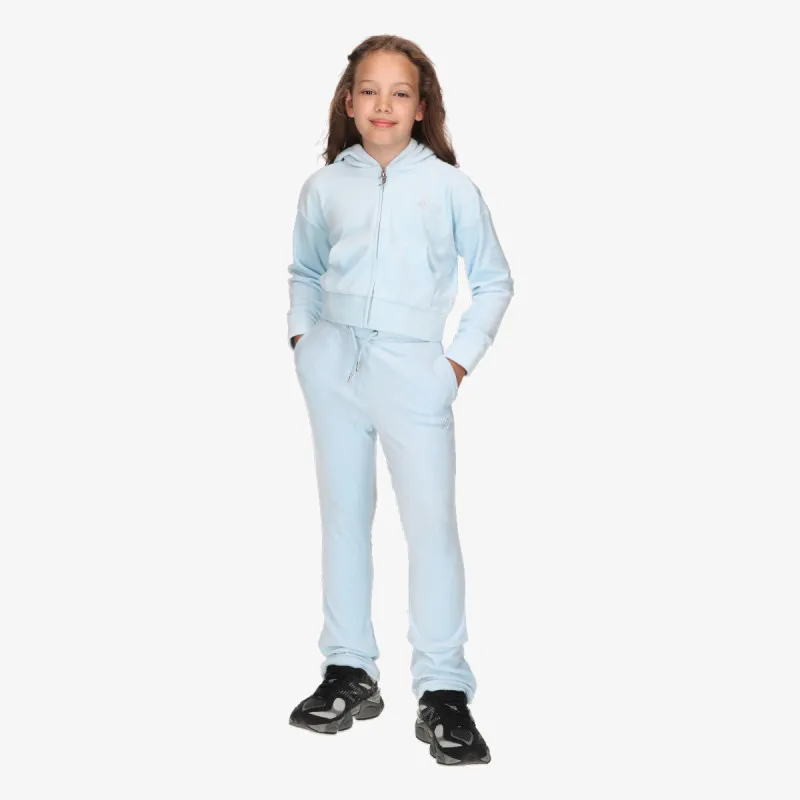Juicy Couture Trenerka Cropped Velour Diamante Zip Thru & Bootc 