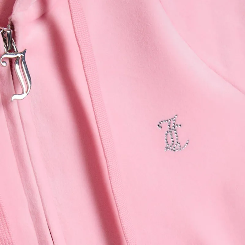 Juicy Couture Dukserica CLASSIC VELOUR HOODIE WITH JUICY  LOGO 