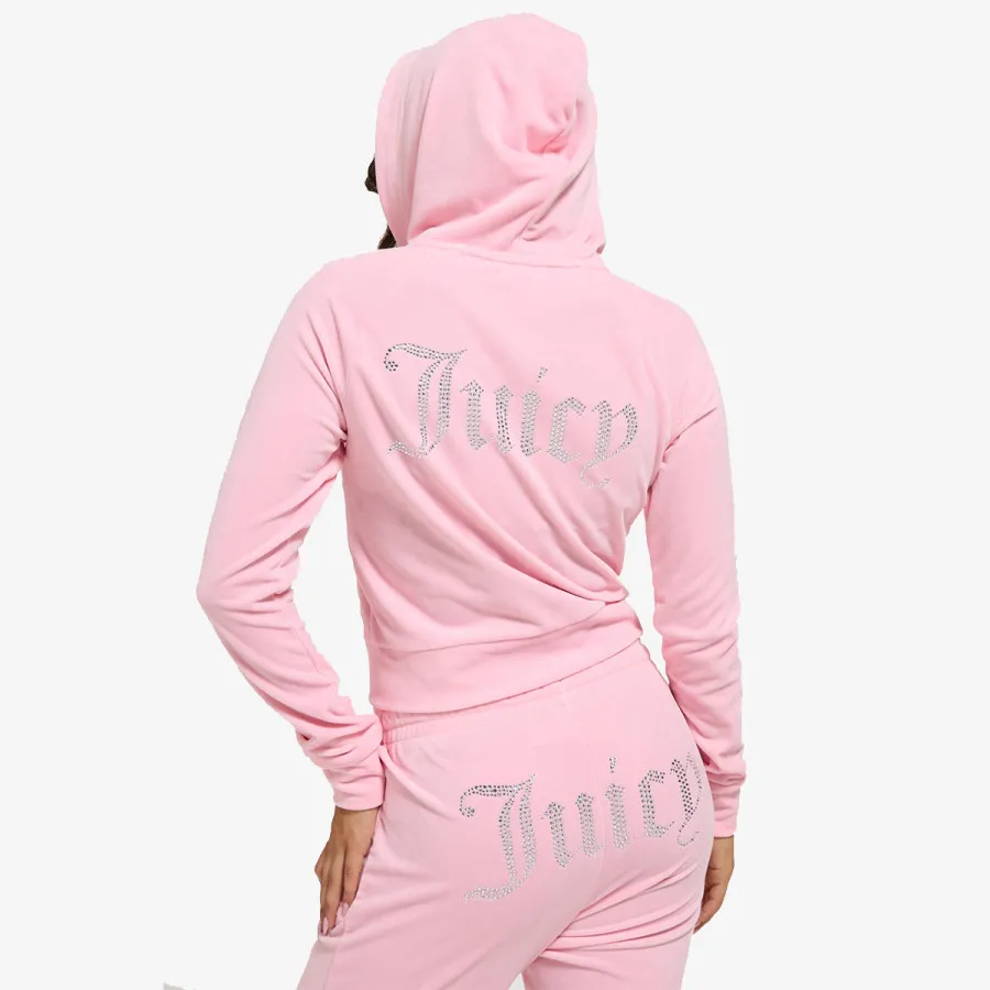 Juicy Couture Dukserica CLASSIC VELOUR HOODIE WITH JUICY  LOGO 