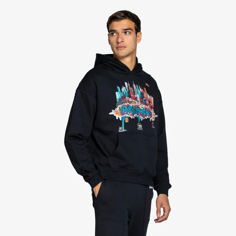 Sprayground Dukserica CITY SKYLINE COMFY HOODIE BLK 