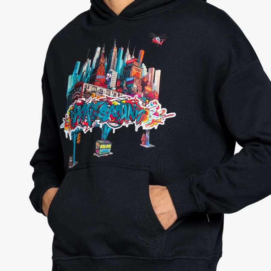 Sprayground Dukserica CITY SKYLINE COMFY HOODIE BLK 