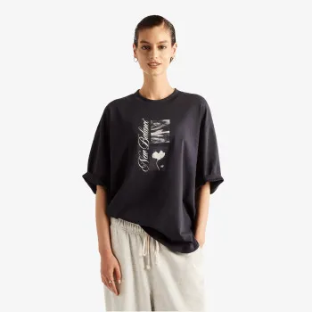 New Balance Majica Pressed Flowers Script Oversized T-Shirt 